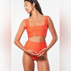 Mara Hoffman Raina Bikini Top – S – Ribbed, Chic & Sustainable